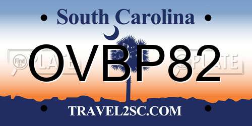 OVBP82 South Carolina License Plate