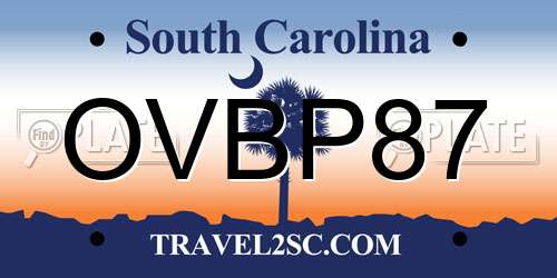 OVBP87 South Carolina License Plate