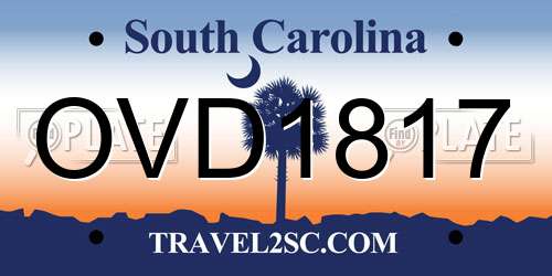 OVD1817 South Carolina License Plate