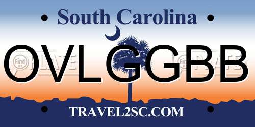 OVLGGBB South Carolina License Plate