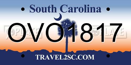 OVO1817 South Carolina License Plate