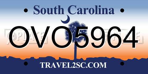 OVO5964 South Carolina License Plate