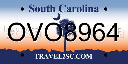 OVO8964 South Carolina License Plate