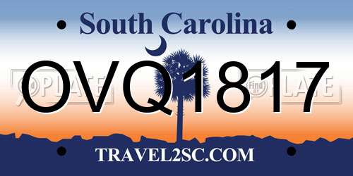 OVQ1817 South Carolina License Plate