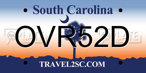 OVR52D South Carolina License Plate