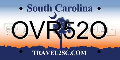 OVR52O South Carolina License Plate
