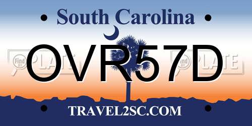 OVR57D South Carolina License Plate
