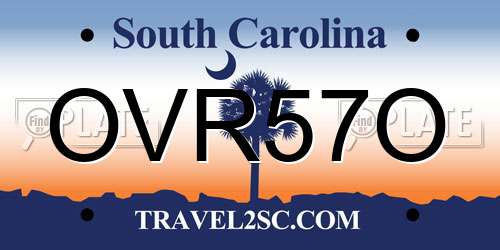 OVR57O South Carolina License Plate