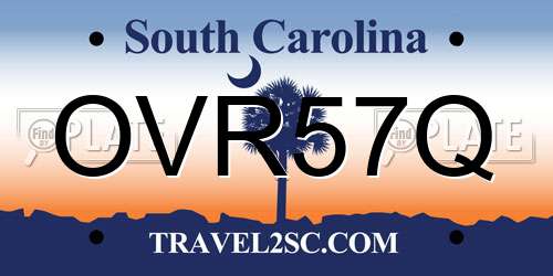 OVR57Q South Carolina License Plate