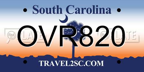 OVR820 South Carolina License Plate