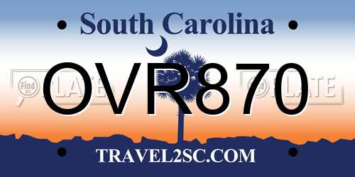 OVR870 South Carolina License Plate