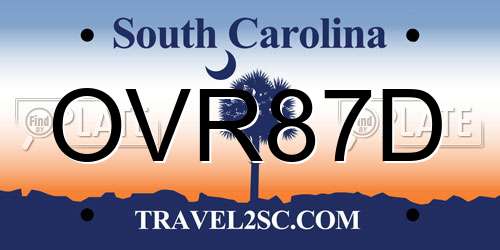 OVR87D South Carolina License Plate