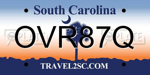 OVR87Q South Carolina License Plate