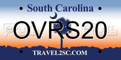 OVRS20 South Carolina License Plate