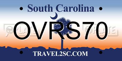 OVRS70 South Carolina License Plate