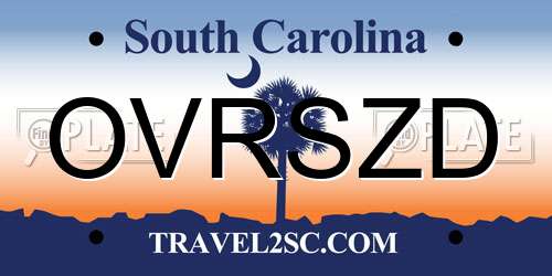 OVRSZD South Carolina License Plate