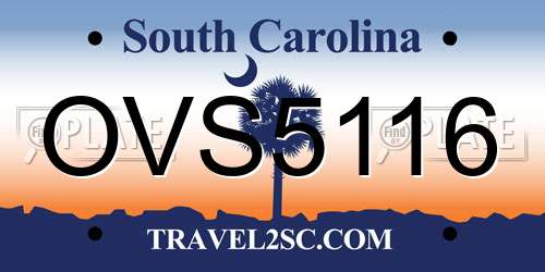 OVS5116 South Carolina License Plate
