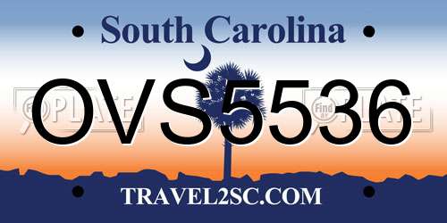 OVS5536 South Carolina License Plate