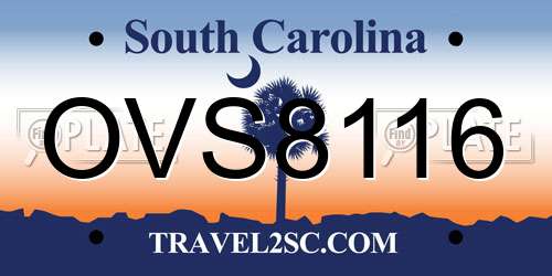 OVS8116 South Carolina License Plate