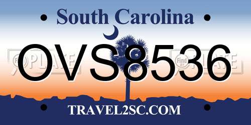 OVS8536 South Carolina License Plate