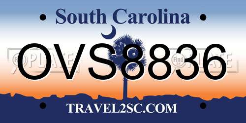 OVS8836 South Carolina License Plate