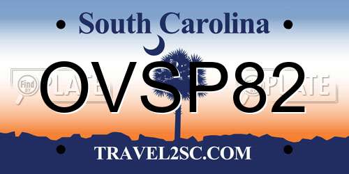 OVSP82 South Carolina License Plate