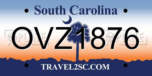 OVZ1876 South Carolina License Plate