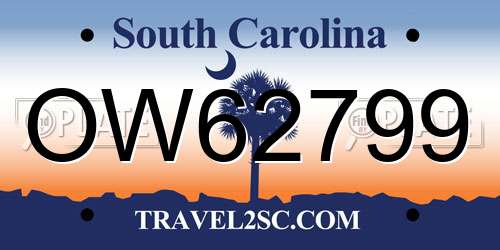 OW62799 South Carolina License Plate
