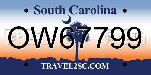 OW67799 South Carolina License Plate