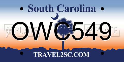OWC549 South Carolina License Plate
