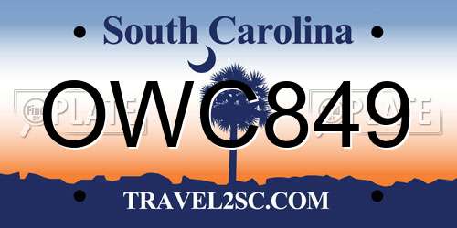 OWC849 South Carolina License Plate