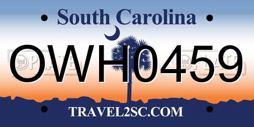 OWH0459 South Carolina License Plate
