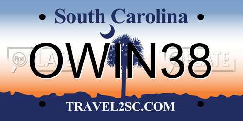 OWIN38 South Carolina License Plate