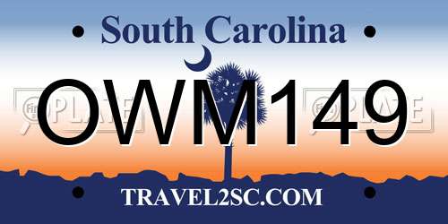 OWM149 South Carolina License Plate