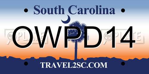 OWPD14 South Carolina License Plate
