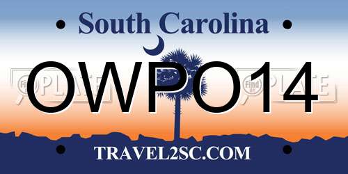 OWPO14 South Carolina License Plate