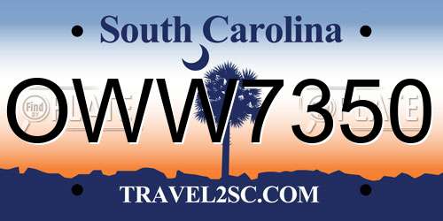 OWW7350 South Carolina License Plate