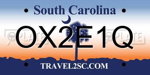 OX2E1Q South Carolina License Plate