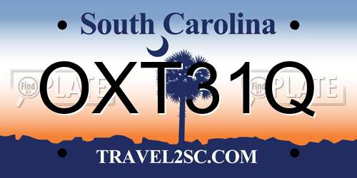 OXT31Q South Carolina License Plate