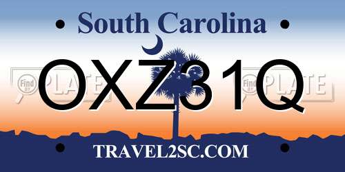 OXZ31Q South Carolina License Plate