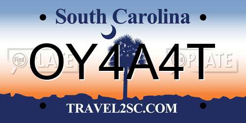 OY4A4T South Carolina License Plate