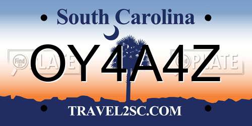 OY4A4Z South Carolina License Plate