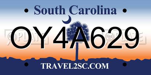 OY4A629 South Carolina License Plate