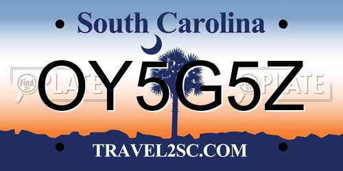 OY5G5Z South Carolina License Plate
