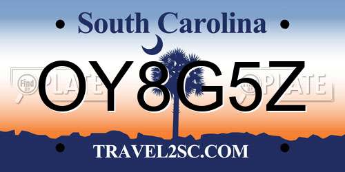 OY8G5Z South Carolina License Plate