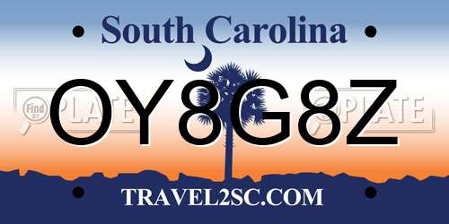 OY8G8Z South Carolina License Plate
