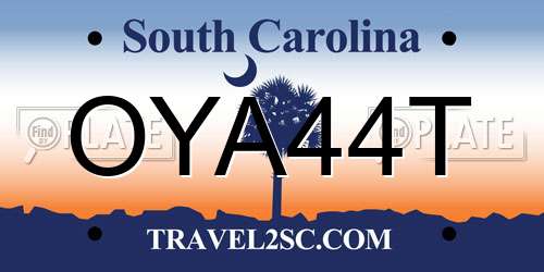 OYA44T South Carolina License Plate