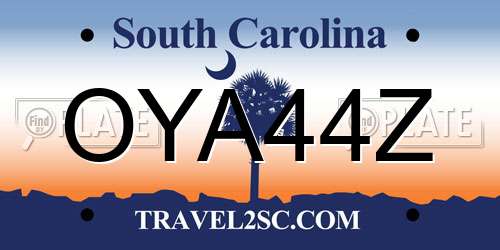 OYA44Z South Carolina License Plate