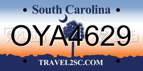 OYA4629 South Carolina License Plate