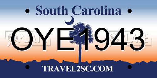 OYE1943 South Carolina License Plate